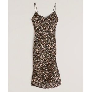 Faux silk slip midi dress